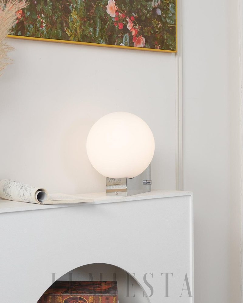 Lampa stołowa Natalia szklana o okrągłym kształcie 26cm