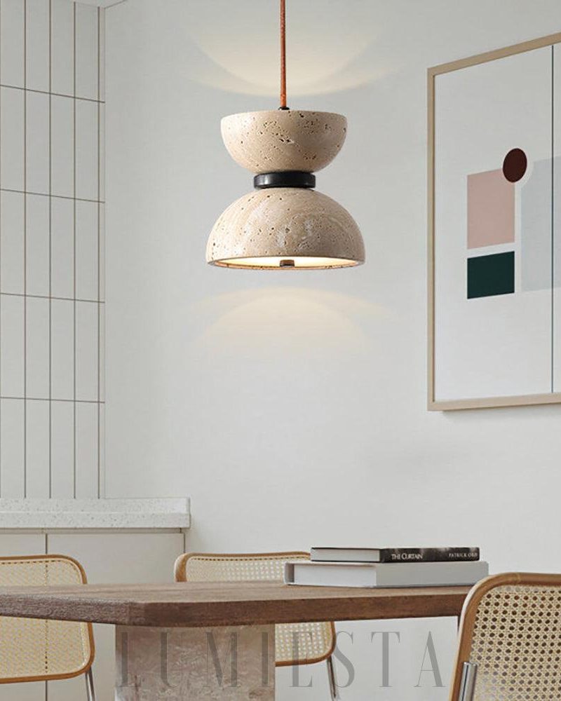 Lampa wisząca Randolf z travertynu w stylu nowoczesnym 15cm