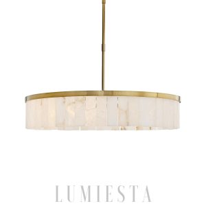Soranoa - elegancka lampa wisząca z białego alabastru