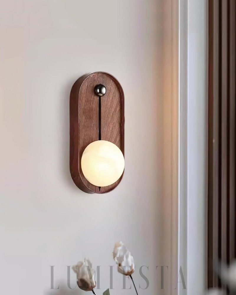 Lampa ścienna Alabaster Odis okrągła styl industrialny 20cm