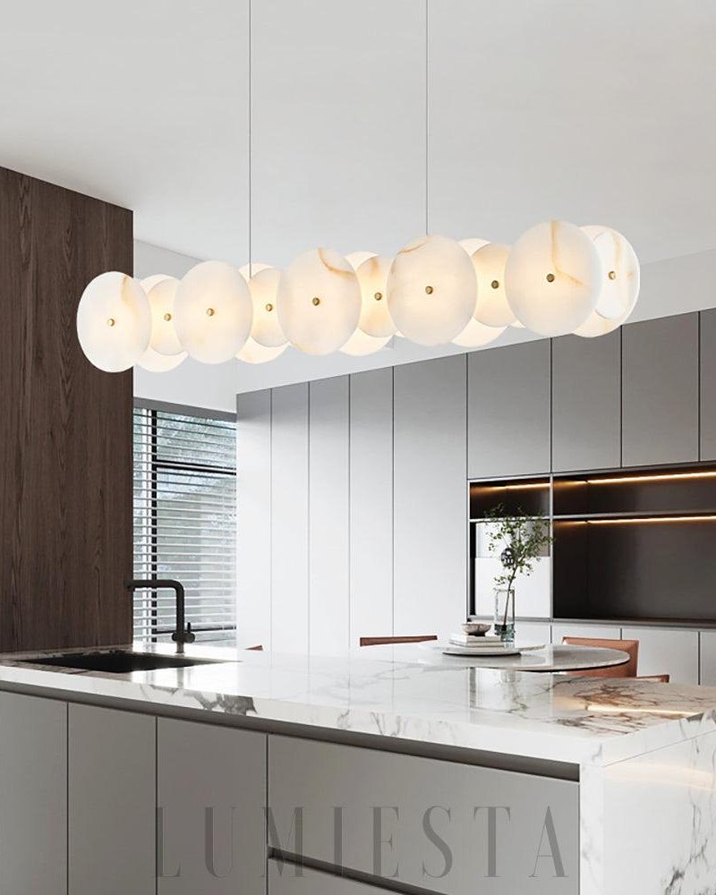Lampa sufitowa alabastrowa okrągła z ciepłym światłem 58cm