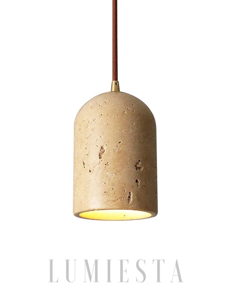 Lampa wisząca cylindryczna z trawertynu w stylu vintage 10cm