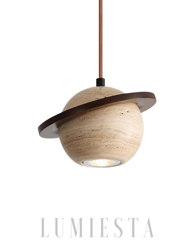 Lampa wisząca Planet Travertine stylowa kula 20cm 14cm