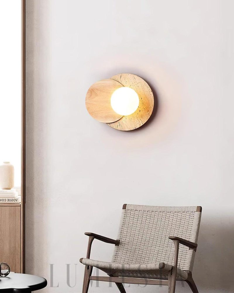 Lampa ścienna Lunar Eclipse z travertynu w stylu nowoczesnym