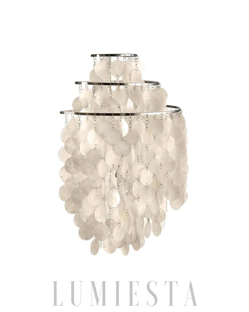 Lampa Ścienna Muszla w Chromie i Złocie 40cm 58cm