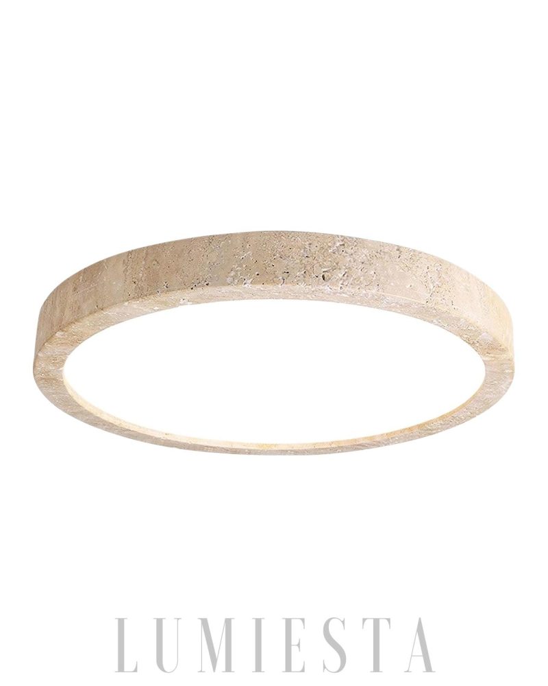 Lampa sufitowa Horizon Travertine okrągła beżowa LED 38-58cm