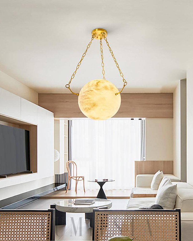Lampa wisząca Sphere Atlas z alabastru w stylu nowoczesnym