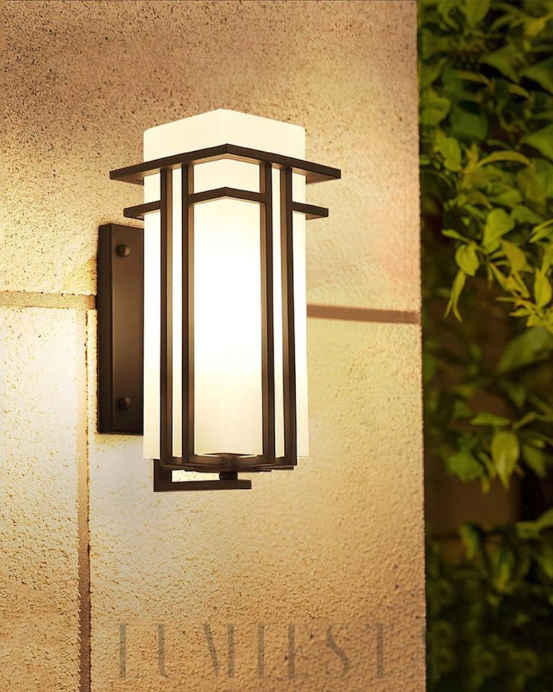 Lampa ścienna zewnętrzna Glass Linden czarna elegancka 18cm 21cm