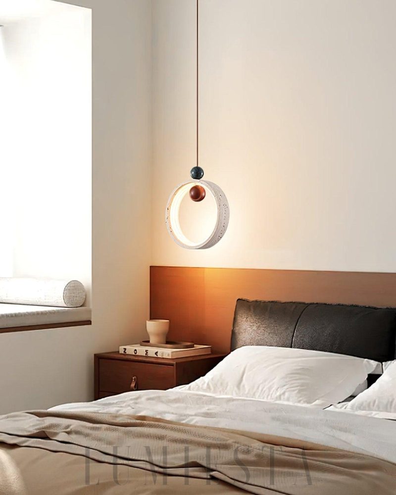 Stylowa Lampa Wisząca Orvion Okrągła Beżowa 20cm 24cm