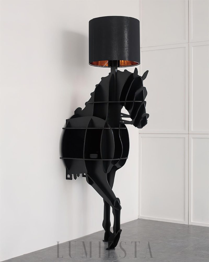 Lampka podłogowa Tete Horse w stylu nowoczesnym czarna czerwona