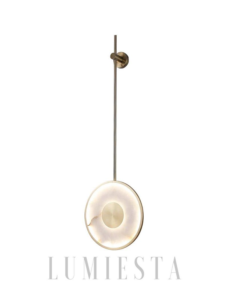 Lampa Ścienna Alabaster Okrągła z Ciepłym i Zimnym Światłem