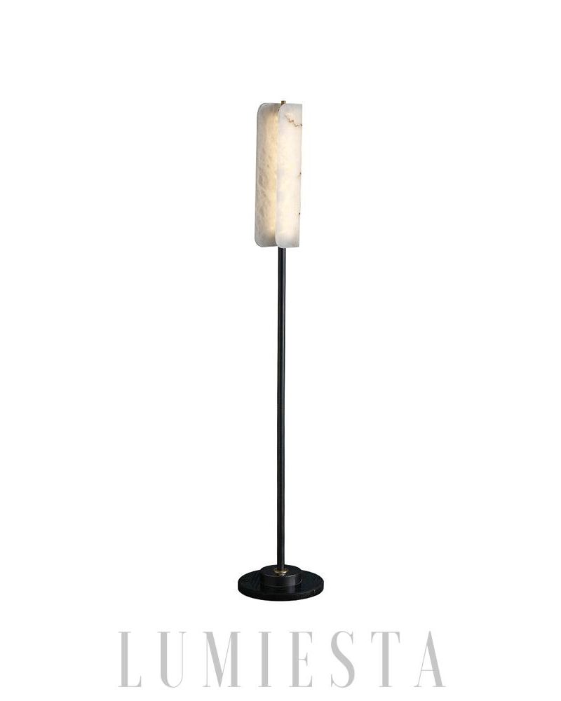 Lampa podłogowa Mosiądz Alabaster Years z ciepłym światłem 150cm