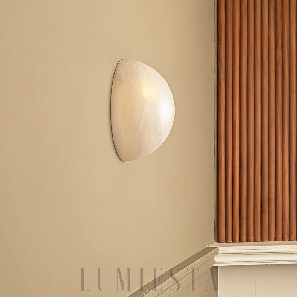 Lampka ścienna Alabaster Pebble Biała elegancka i nowoczesna