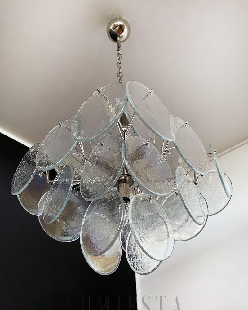 Lampa wisząca Vintage Murano z iryzującym szkłem 49cm