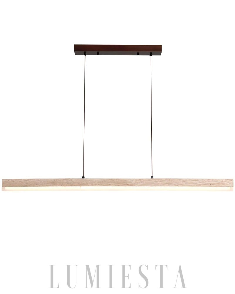Lampa wisząca Linear Ecliptic z travertynu w nowoczesnym stylu