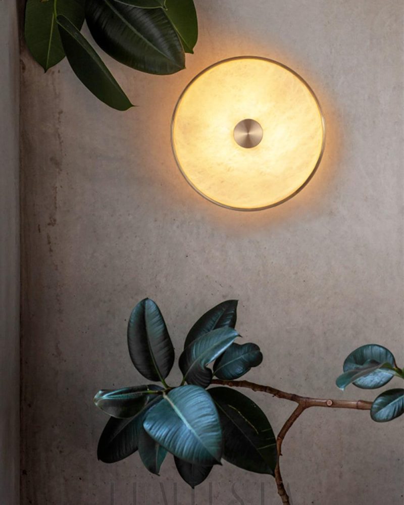 Lampa Ścienna Okrągła Alabastrowa 26cm Biała Ciepła Zimna Barwa