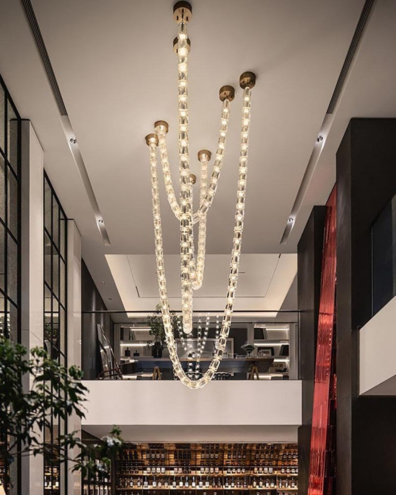 Lampa wisząca Gabriel G przezroczysta stal nierdzewna 120cm