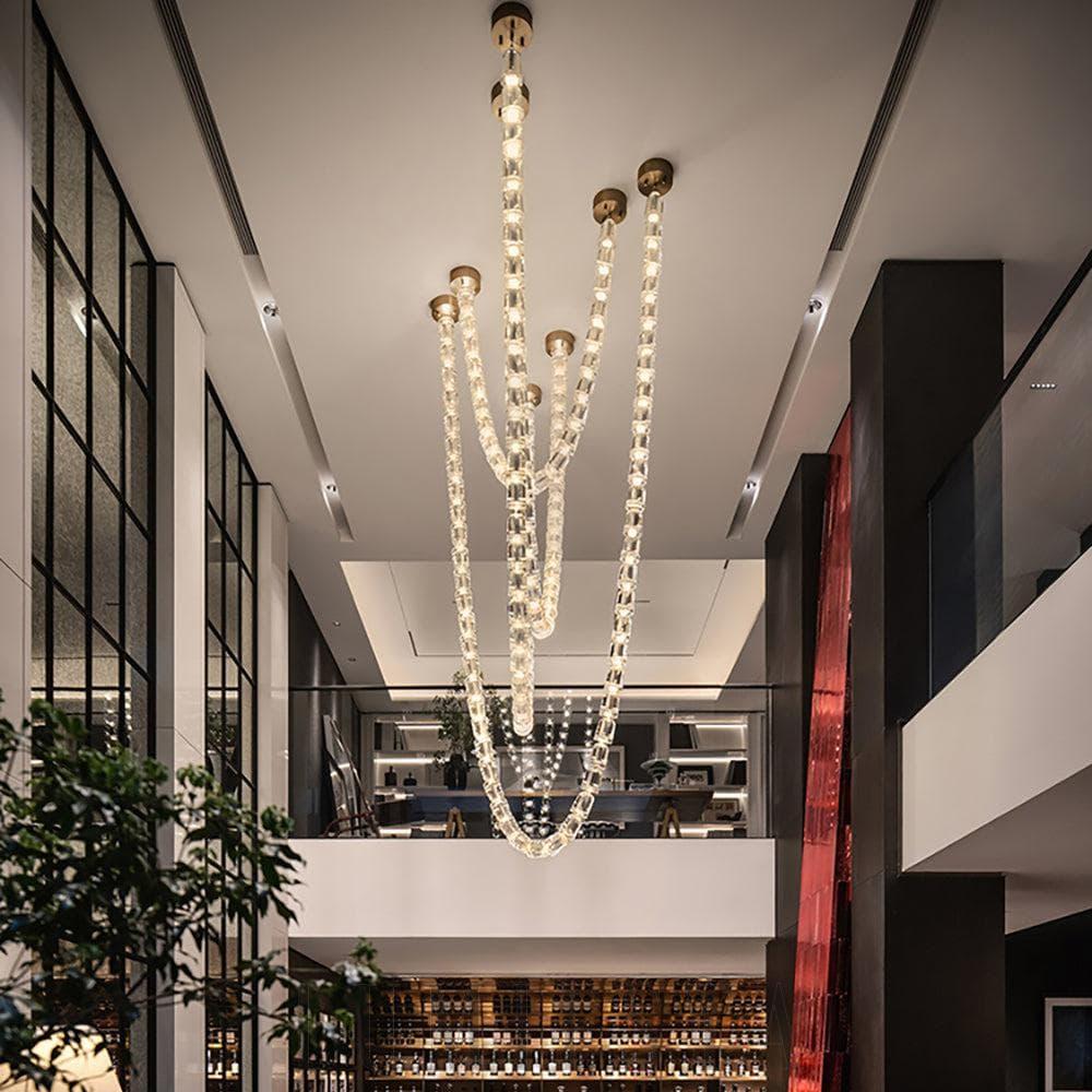 Lampa wisząca Gabriel G przezroczysta stal nierdzewna 120cm