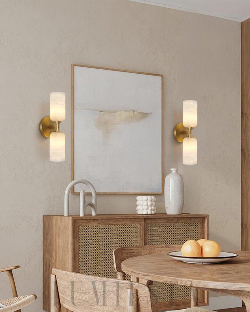 Lampa ścienna Monty w stylu minimalistycznym z alabastru