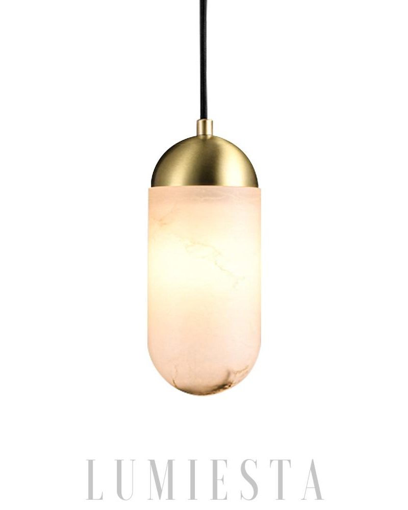 Lampa wisząca Alabaster Moonshade w kolorze złotym i białym