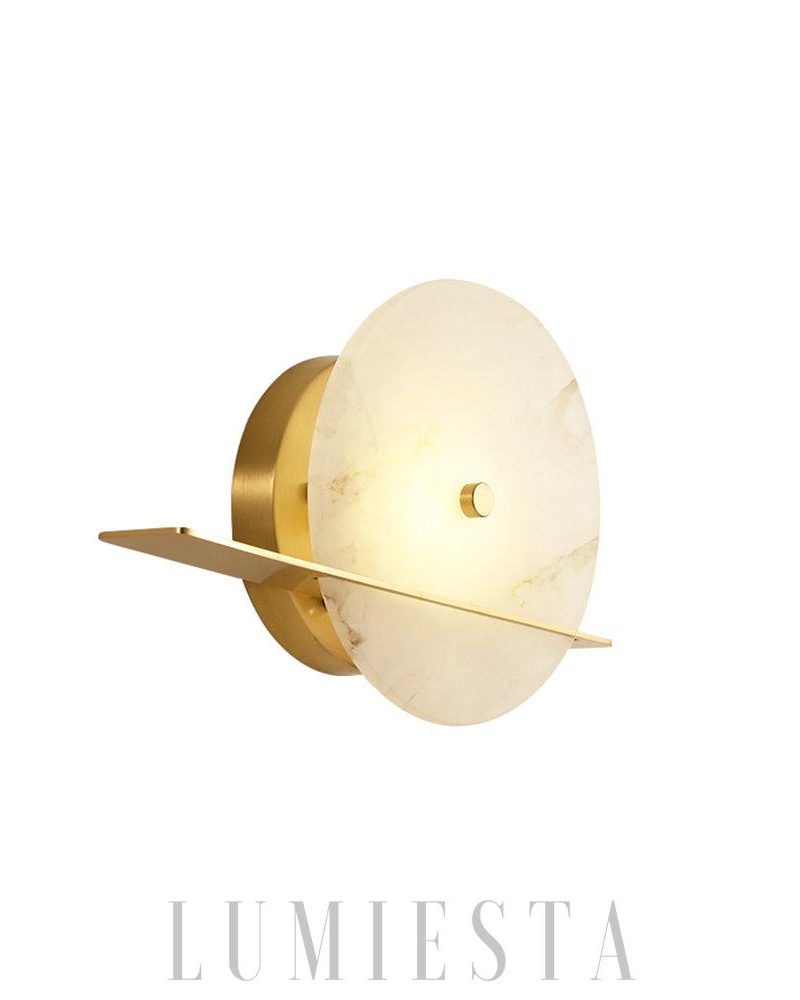 Lampa ścienna alabastrowa nowoczesna okrągła 31 cm