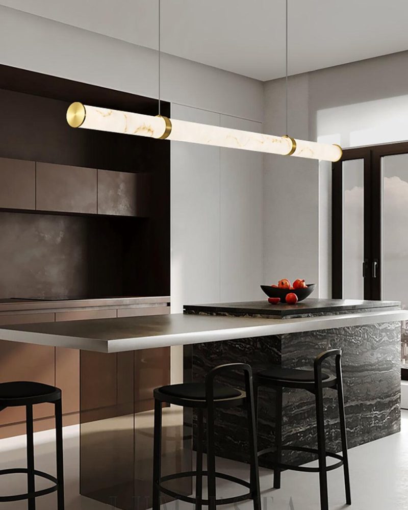Lampa wisząca Alabaster Linear w nowoczesnym stylu 100cm 120cm 150cm