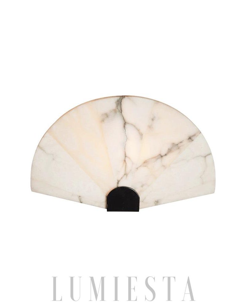 Lampa Ścienna Alabastrowa w Kształcie Wachlarza 35cm