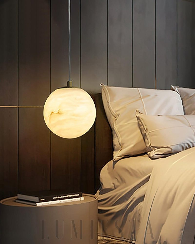 Lampa wisząca Sphaera z alabastru w formie kuli 10 12 15cm
