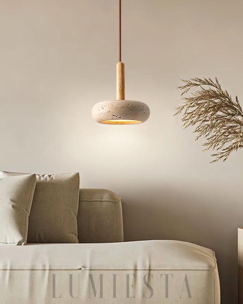 Lampa wisząca z trawertynu w stylu nowoczesnym 15cm