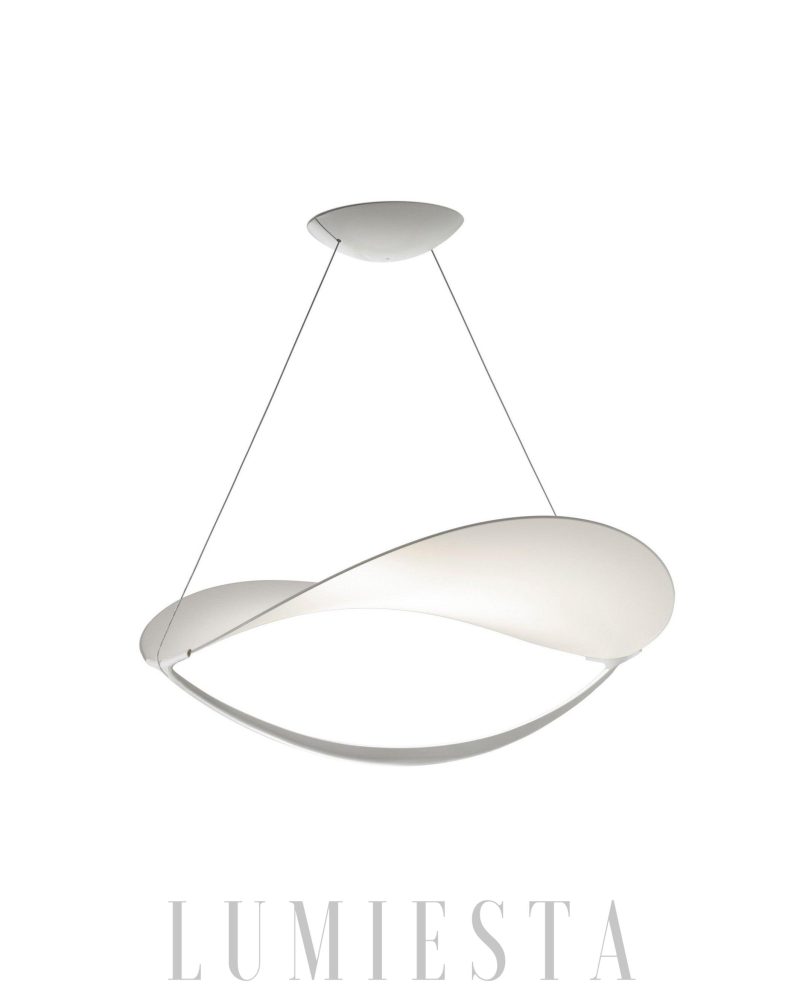 Lampa wisząca Plena stylowa biała średnica 70cm