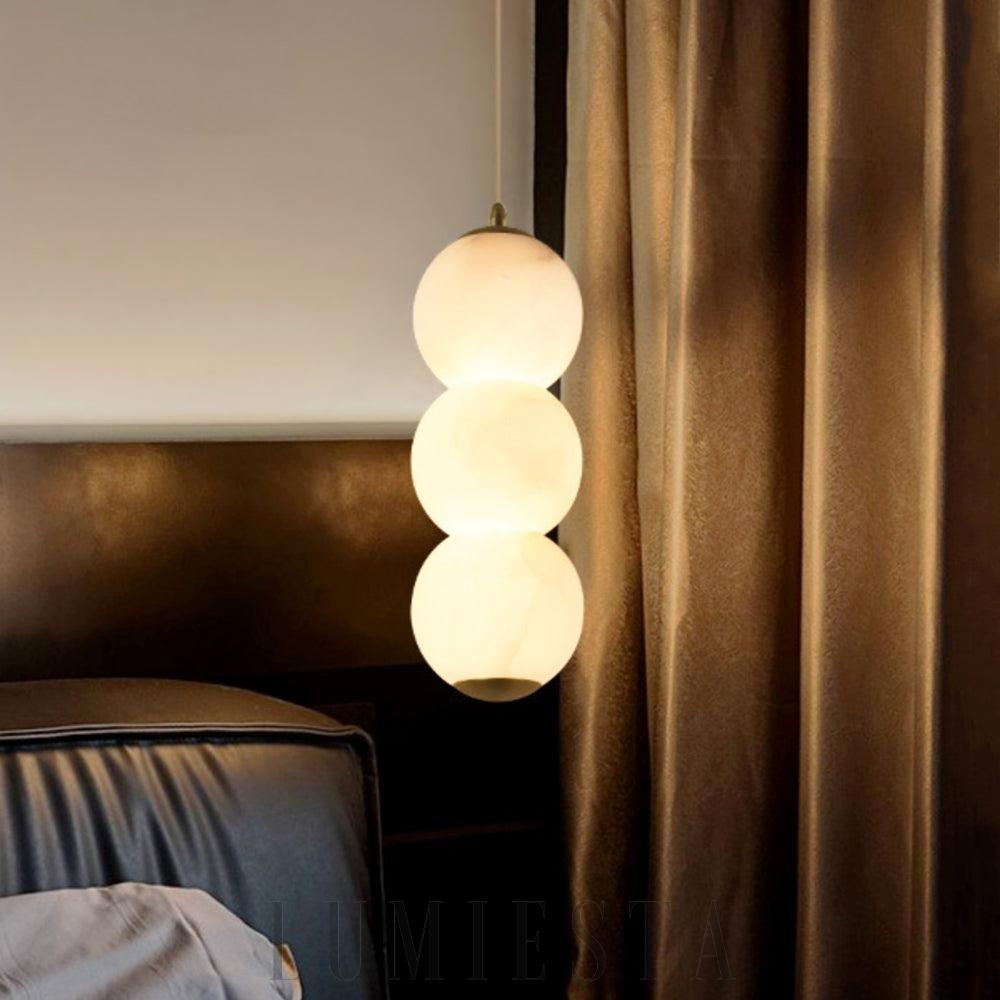 Lampa wisząca Alabaster Pearl w stylu nowoczesnym z alabastru