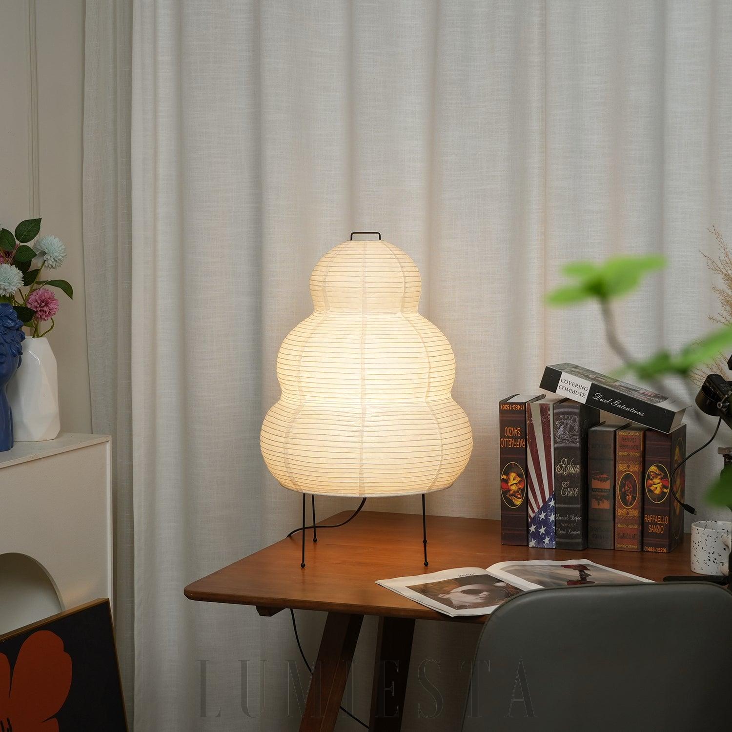 Lampa stołowa Akari 25N w stylu japońskim z papieru washi 40cm