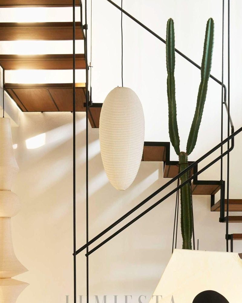 Lampa wisząca Akari 23A 24A w stylu japońskim biała