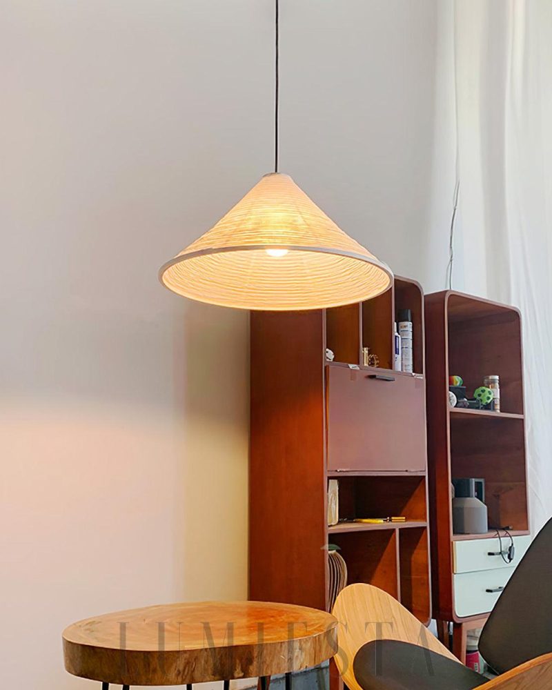 Lampa wisząca z papieru washi w kształcie kapelusza 50cm