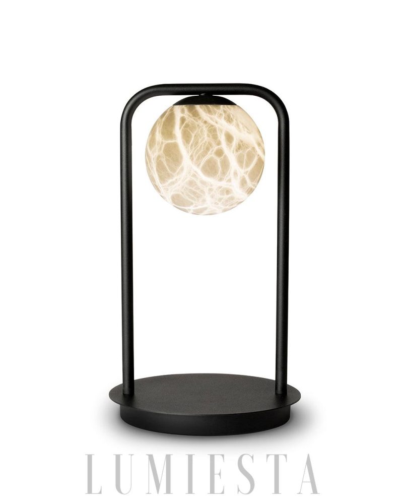 Lampa stołowa Rebirth w czarnym i białym alabastrze 20cm
