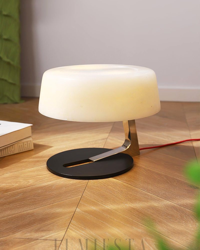 Lampa stołowa Alabaster Comete w nowoczesnym stylu biała