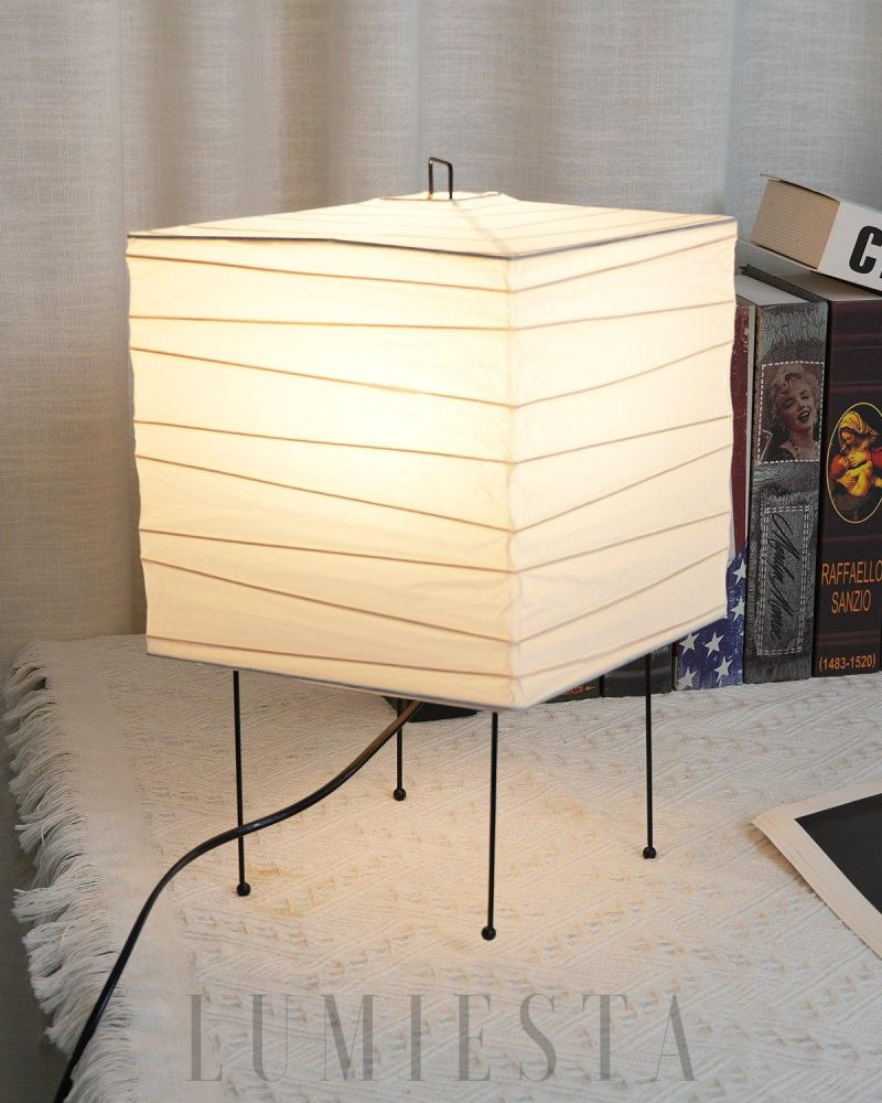 Lampka stołowa Akari 3X minimalistyczny design z papieru ryżowego