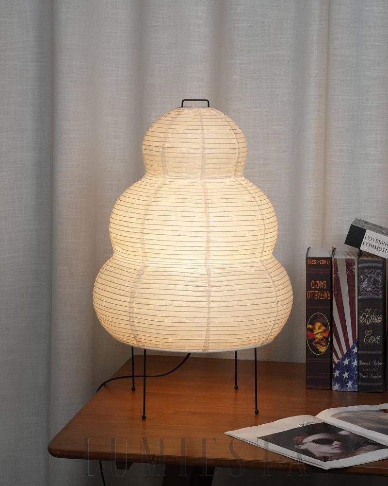 Lampa stołowa Akari 25N w stylu japońskim z papieru washi 40cm