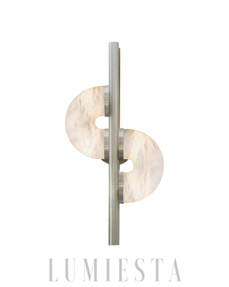 Lampa ścienna Alabaster Dolly z alabastru i metalu 30cm