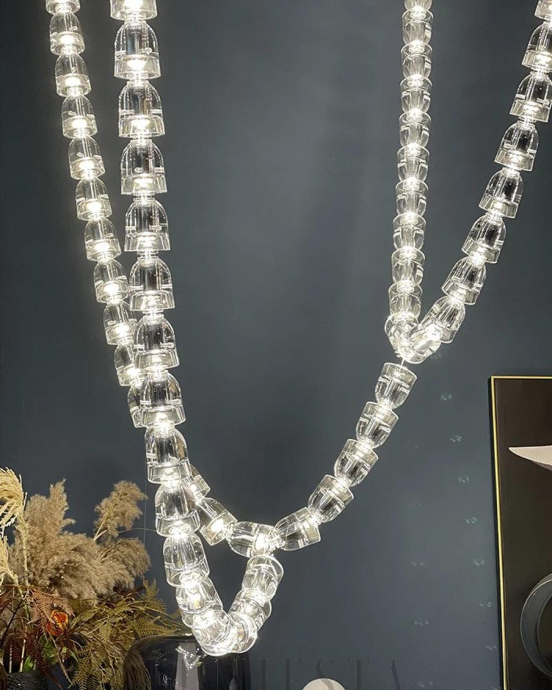 Lampa wisząca Gabriel G przezroczysta stal nierdzewna 120cm