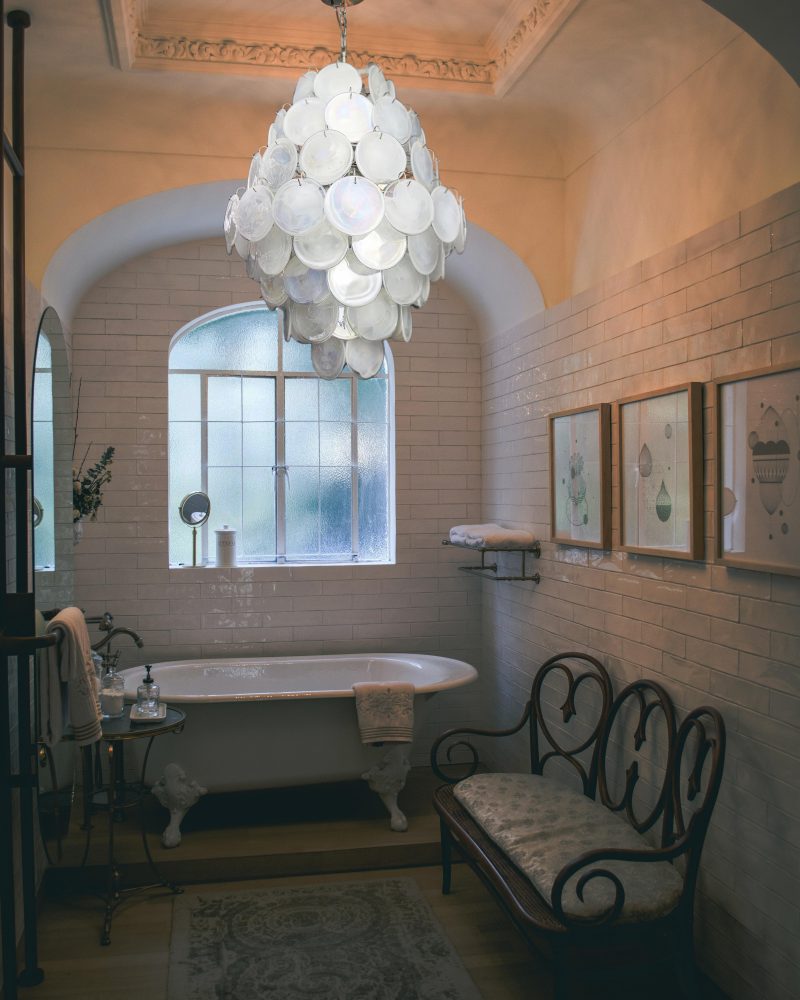 Lampa wisząca Vintage Murano Biały Dyski 75cm w kolorze Białym
