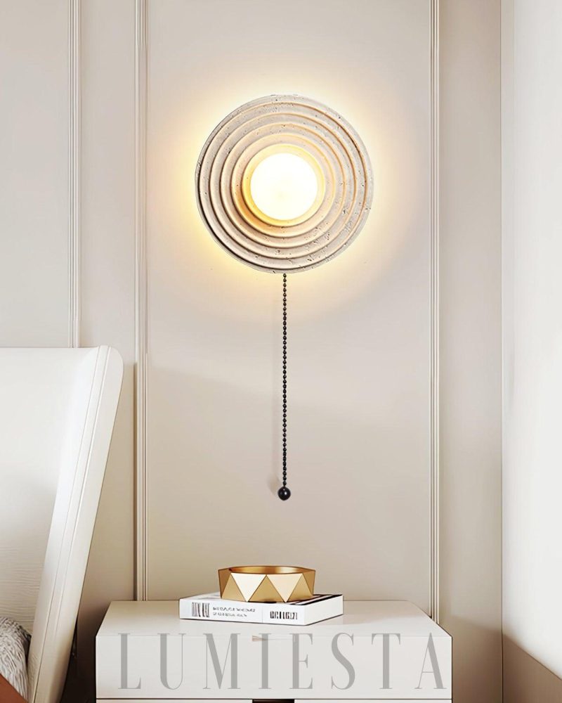Lampa ścienna z okrągłymi pierścieniami w kolorze beżowym 33cm
