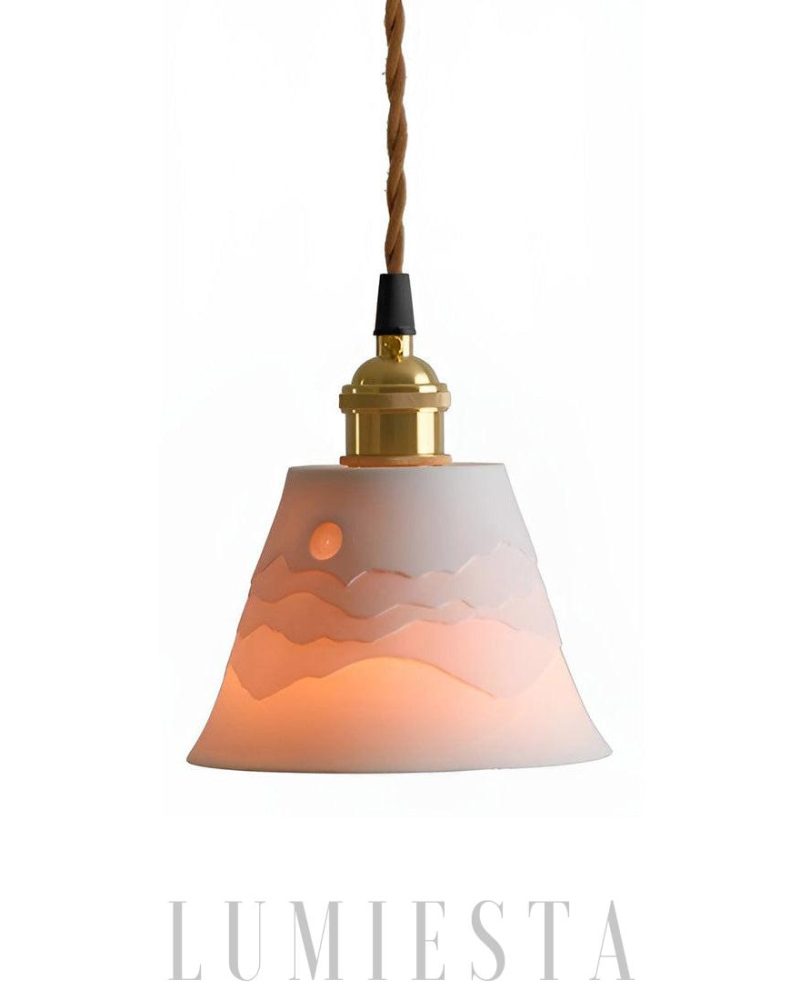 Lampa wisząca ceramiczna Mountains Shadow w stylu naturalnym 15cm