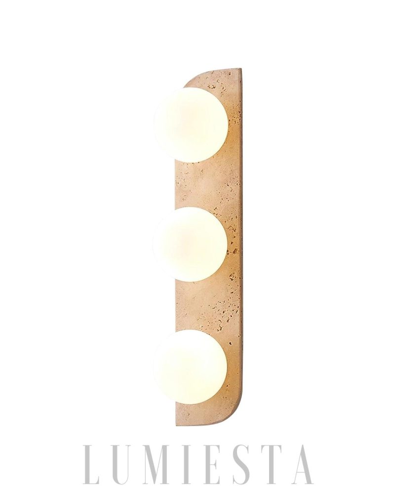 Żółta Lampa Ścienna Neptune z Travertynu w Stylu Nowoczesnym