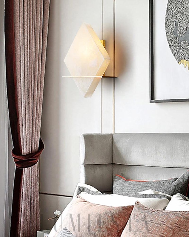 Lampa ścienna Rhombus z alabastru w stylu nowoczesnym 20cm