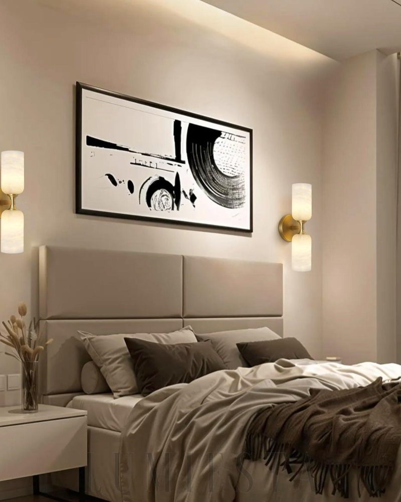 Lampa ścienna Monty w stylu minimalistycznym z alabastru