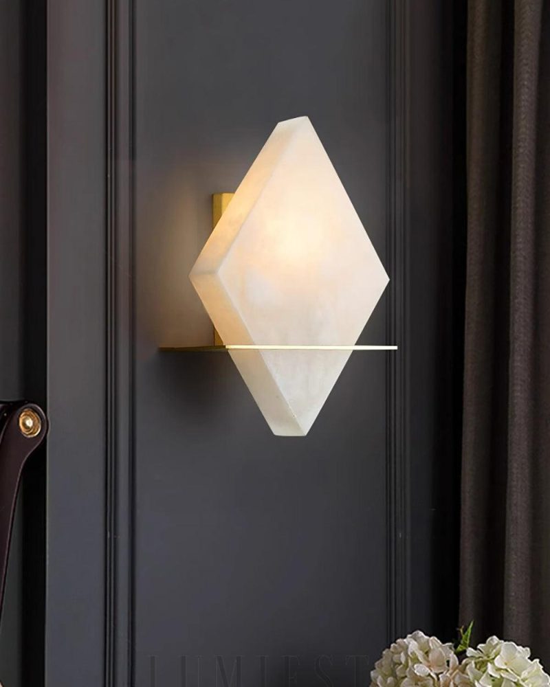 Lampa ścienna Rhombus z alabastru w stylu nowoczesnym 20cm