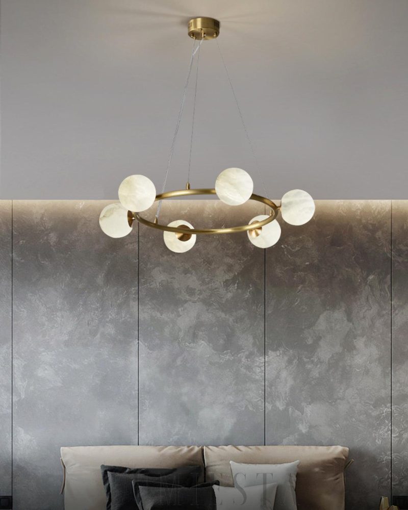 Helixa - lampa wisząca w stylu nowoczesnym z alabastrem