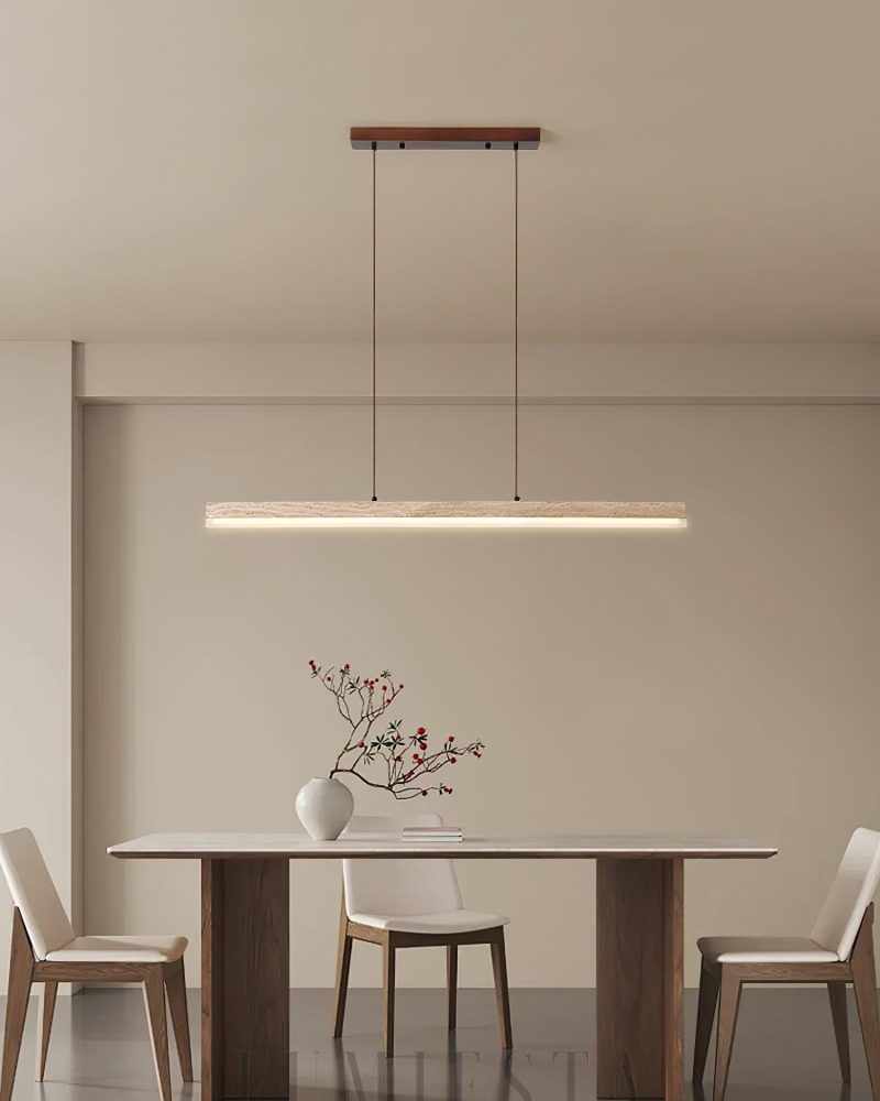 Lampa wisząca Linear Ecliptic z travertynu w nowoczesnym stylu