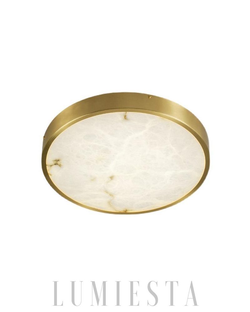 Lampa sufitowa geometrczna z alabastru w kolorze białym